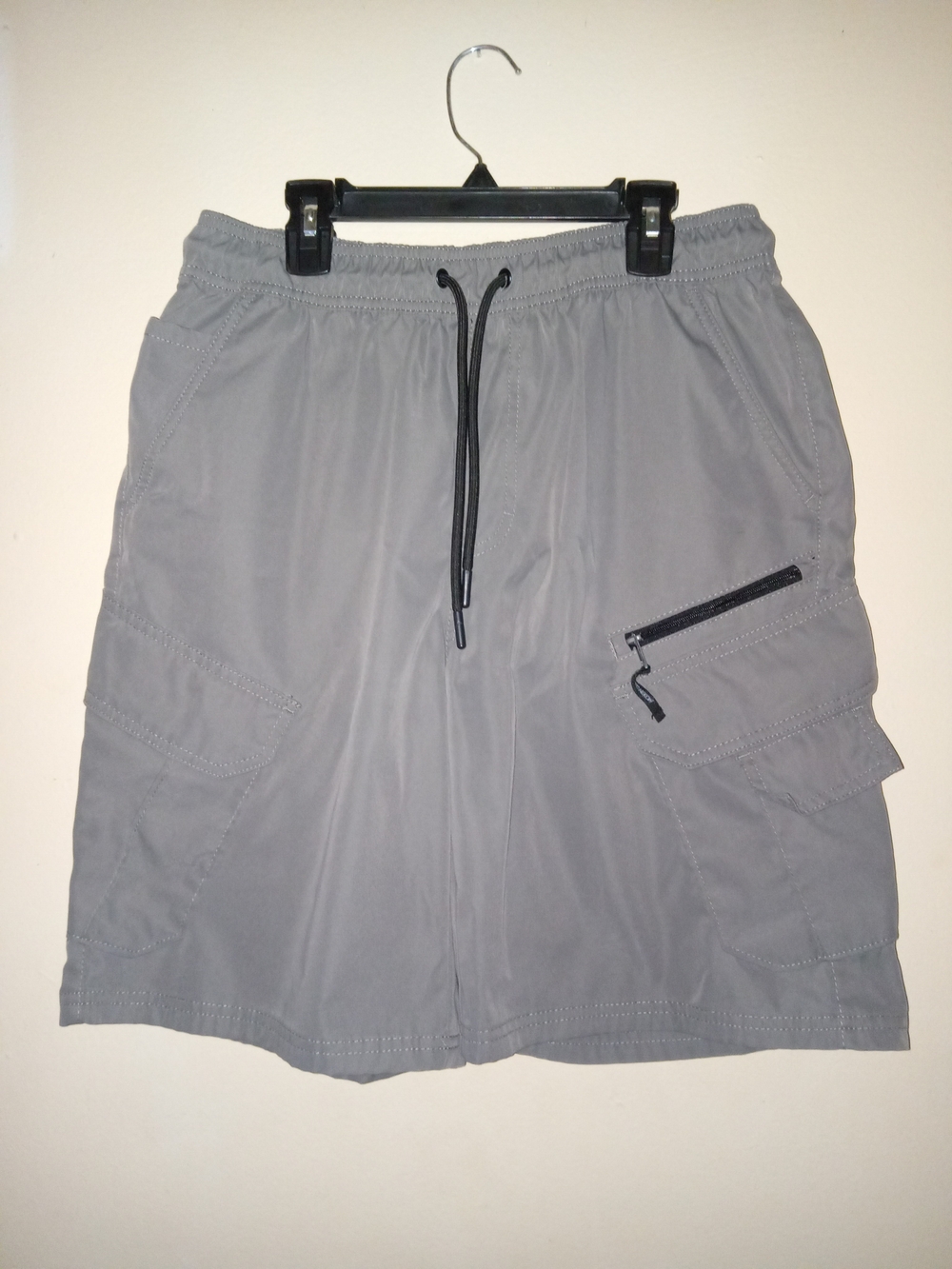 Men's Gray Cargo Shorts with Drawstring